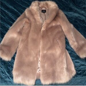 Express Women's Plush Teddy Jacket - Tan